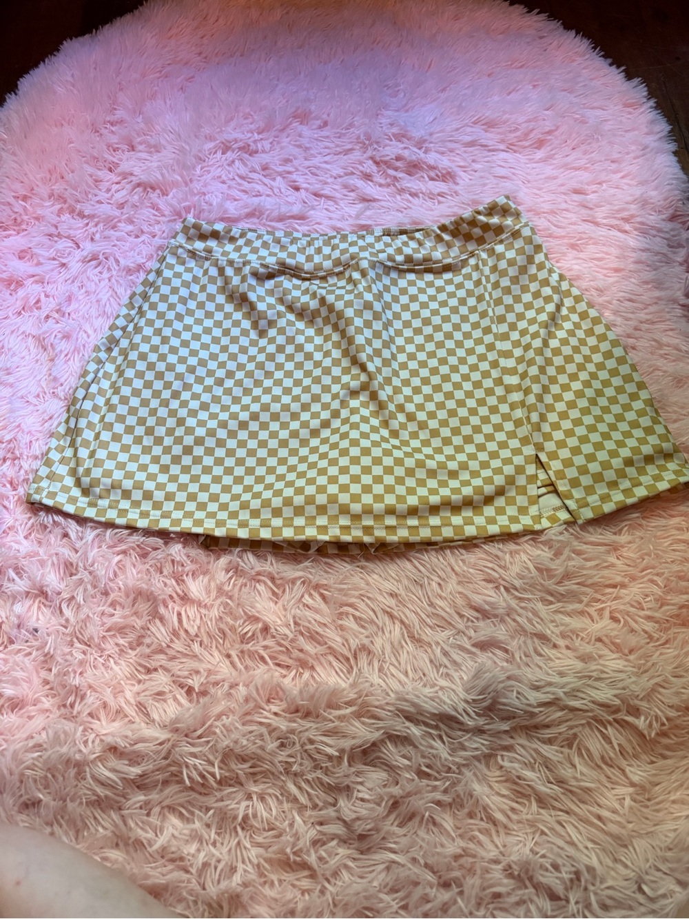 Aeropostale Beige and White Checkerboard Mini Skirt